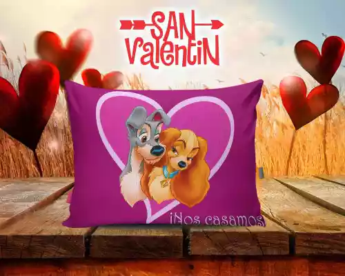 vectores plantilas SAN VALENTIN,FESTEJO,FESTIVIDAD,AMOR,DUOS,COJINES,CARICATURA,DISNEY,